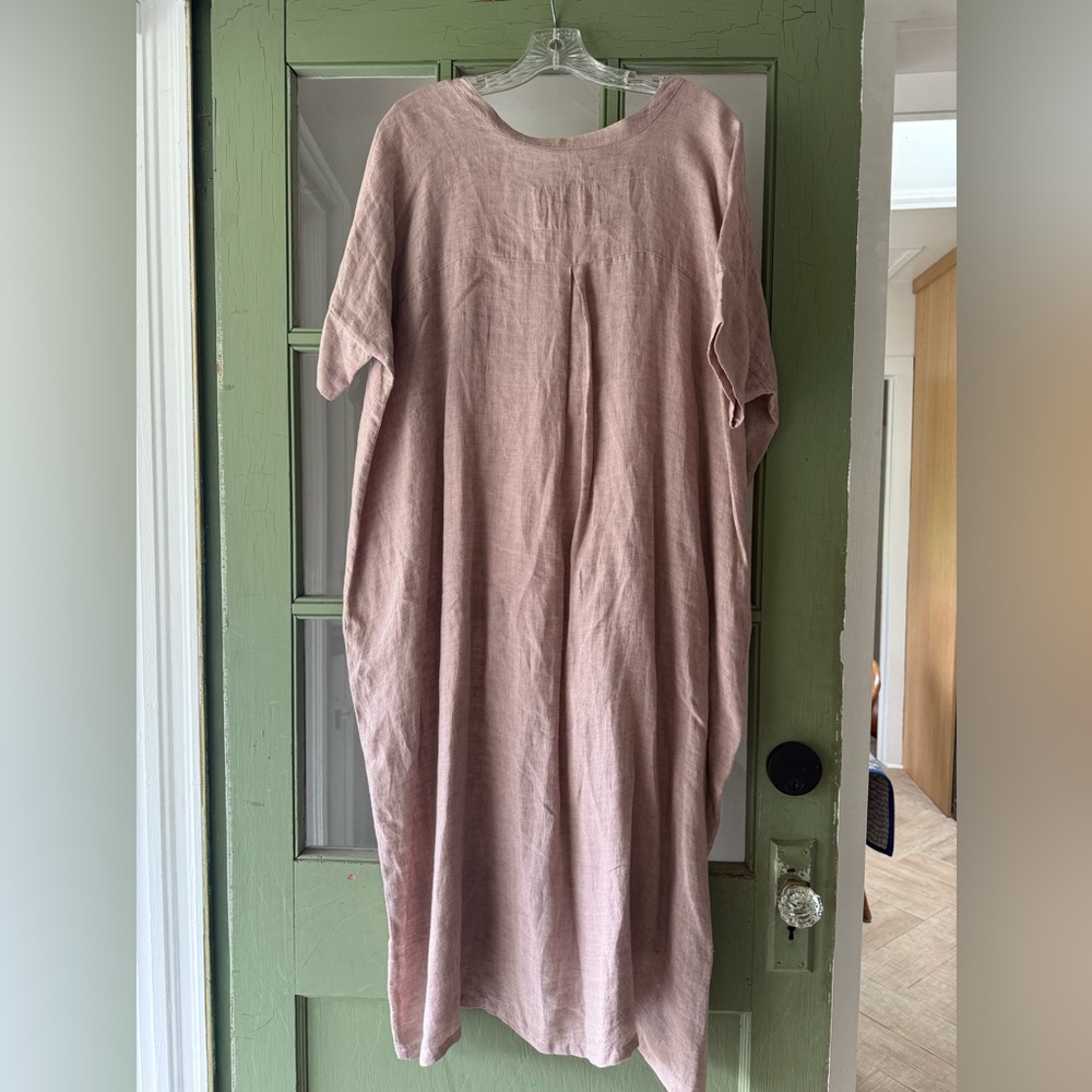 Humanoid Pink Linen shift Dress - Picture 5 of 5